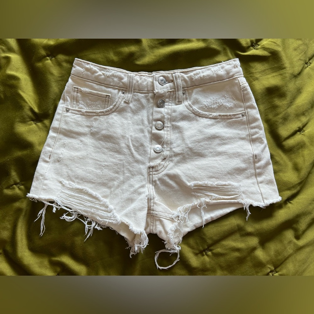 Wild Fable Highest Rise Denim Shorts White Size 00